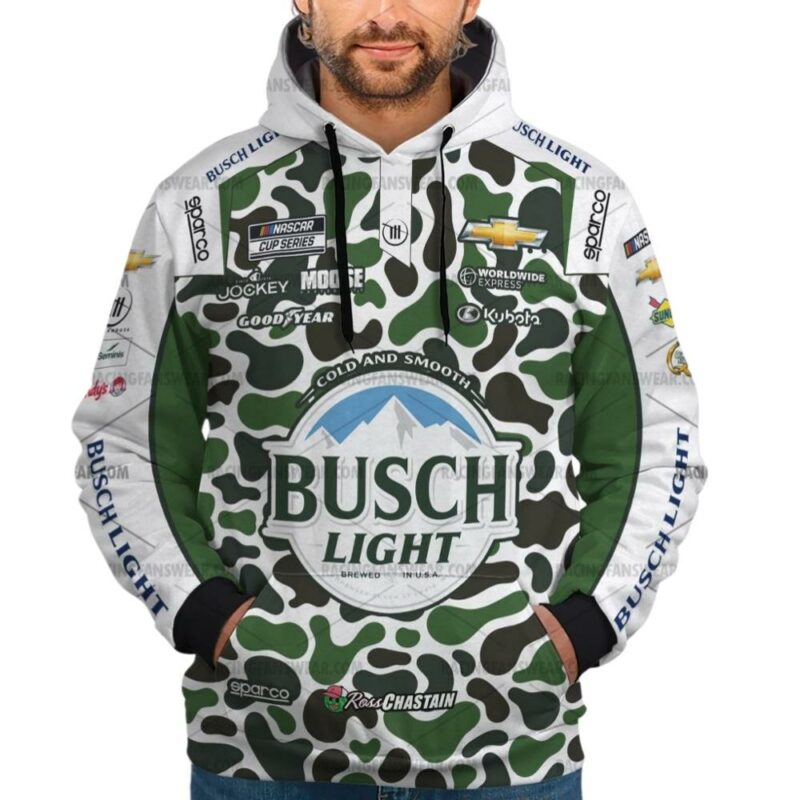 Ross Chastain Nascar Racing 2024 Busch Light Uniform 3D Hoodie 1