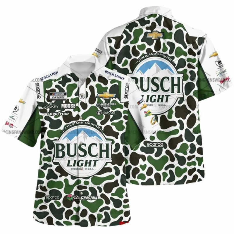 Ross Chastain Nascar Racing 2024 Busch Light Uniform Hawaiian Shirt 1