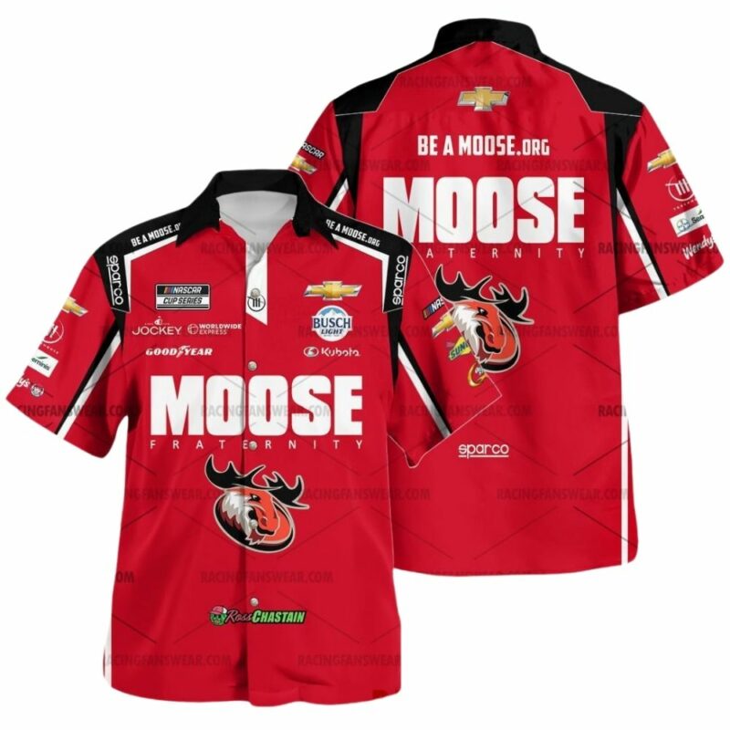 Ross Chastain Nascar Racing 2024 Moose Uniform Hawaiian Shirt 1