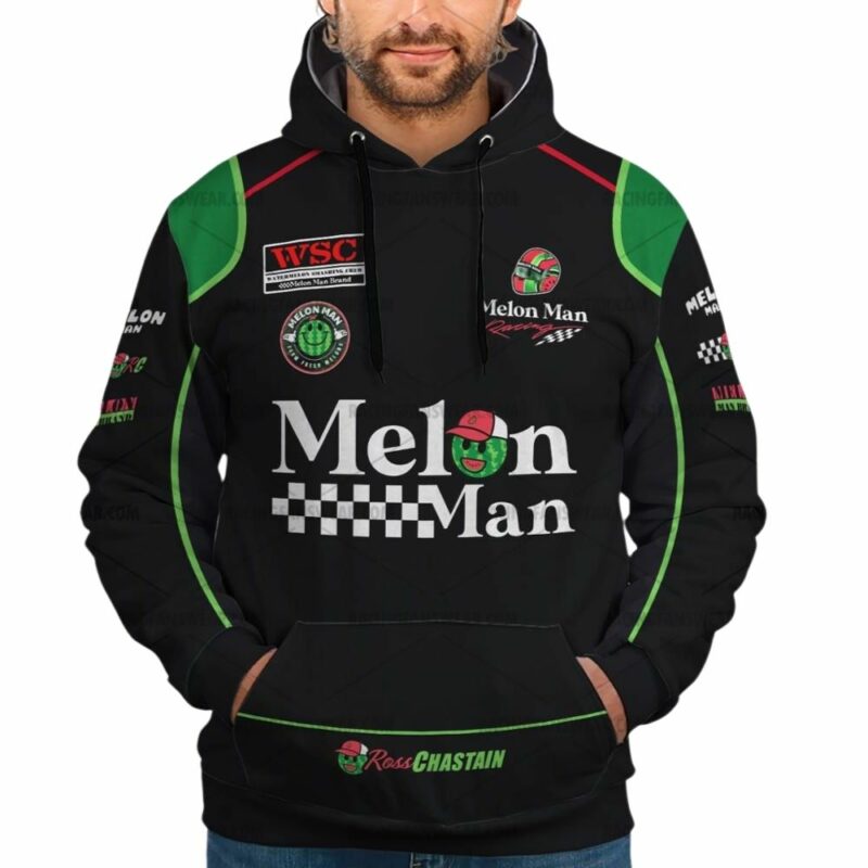 Ross Chastain Nascar Racing 2024 Trackhouse Racing Melon Man Uniform 3D Hoodie 1