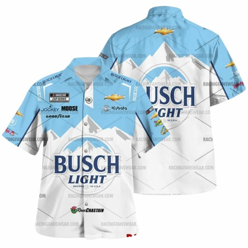 Ross Chastain Nascar Racing 2025 Busch Light Uniform Hawaiian Shirt 1