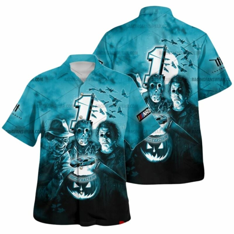Ross Chastain Nascar Racing With Friends Horror Halloween Hawaiian Shirt 1