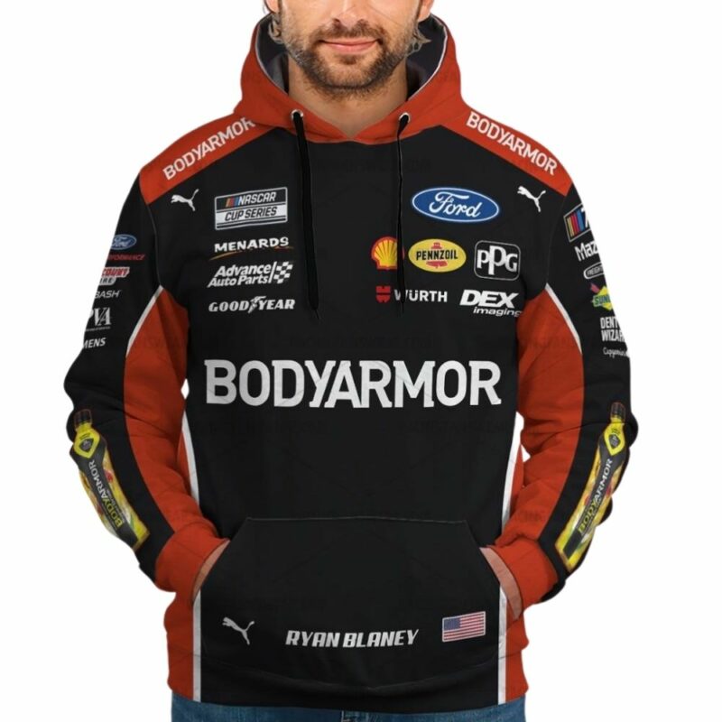 Ryan Blaney Nascar 2023 Bodyarmor Racing Uniform 3D Hoodie 1