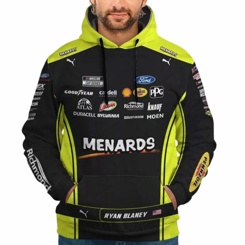 Ryan Blaney Nascar 2023 Menards Racing 3D Hoodie 1
