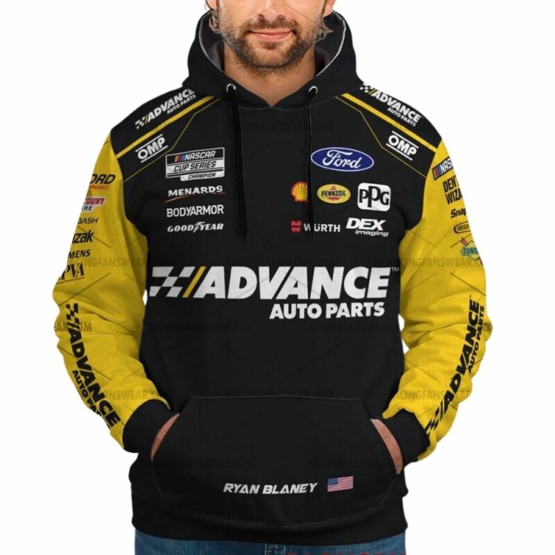 Ryan Blaney Nascar Advance Auto Parts Racing 2024 Uniform 3D Hoodie 1