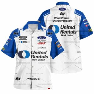 Ryan Preece Nascar Racing 2024 Stewart Haas Racing United Rentals Uniform Hawaiian Shirt