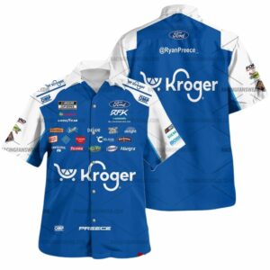 Ryan Preece Nascar Racing 2025 Kroger Uniform Hawaiian Shirt