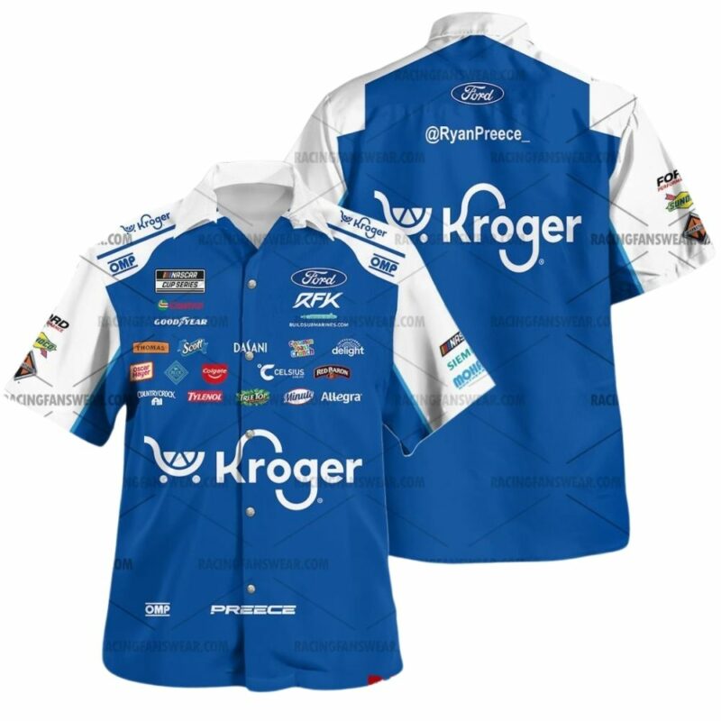 Ryan Preece Nascar Racing 2025 Kroger Uniform Hawaiian Shirt 1