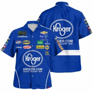 Ryan Preece Nascar Racing Kroger Uniform Hawaiian Shirt