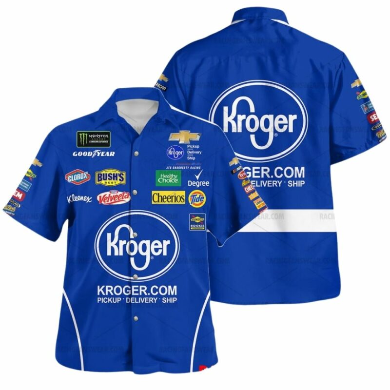 Ryan Preece Nascar Racing Kroger Uniform Hawaiian Shirt 1