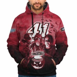 Ryan Preece Nascar Racing With Michael Myers And Friends Horror Halloween All Over Print Hoodie
