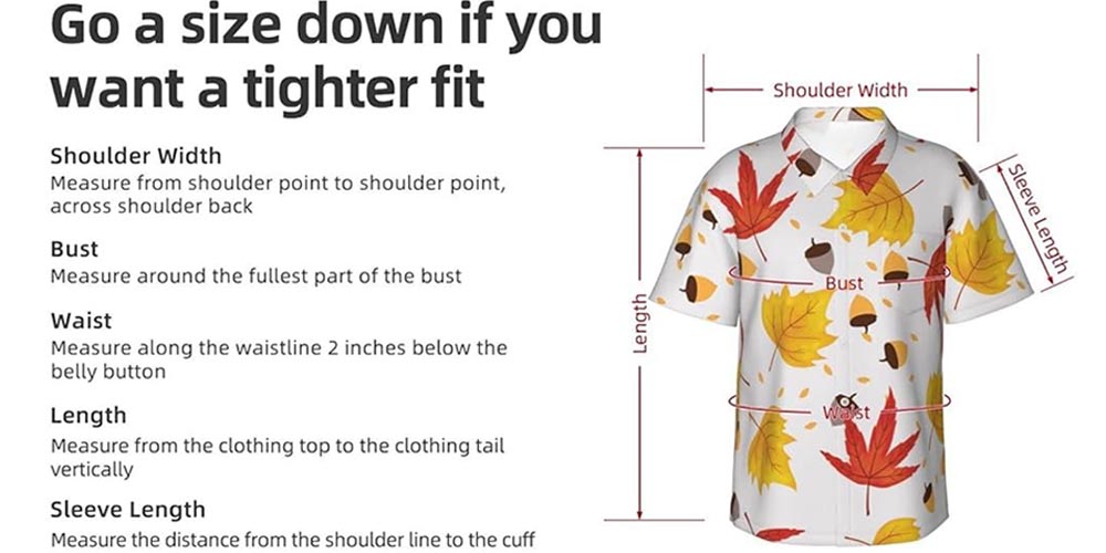 Size Chart Hawaiian Shirt