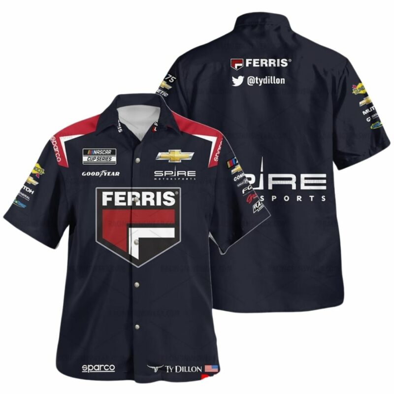 Ty Dillon Nascar 2023 Racing Ferris Uniform Hawaiian Shirt 1