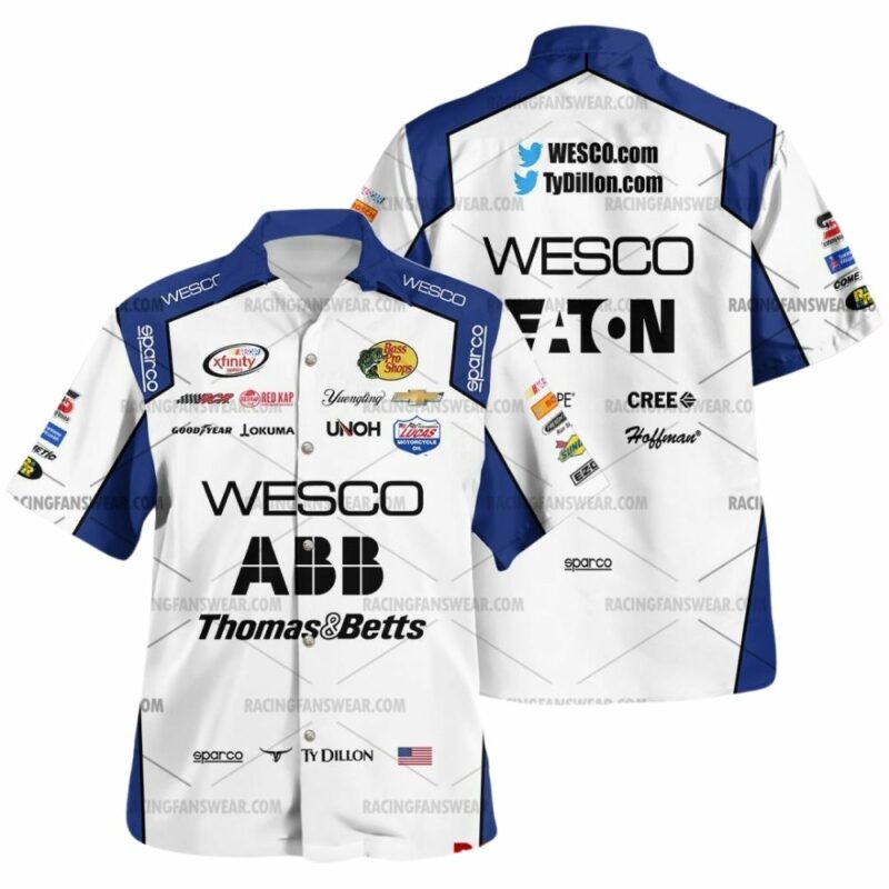 Ty Dillon Nascar Racing 2015 Wesco Abb Thomasbetts Uniform Hawaiian Shirt 1