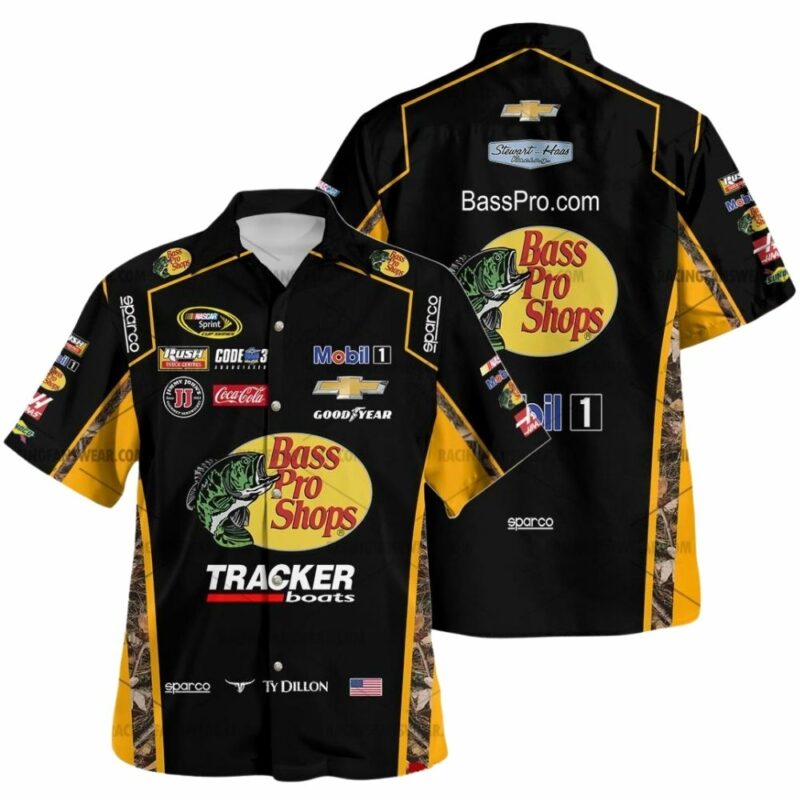 Ty Dillon Nascar Racing 2016 Bass Pro Shops Tracker Boats Uniform Hawaiian Shirt 1
