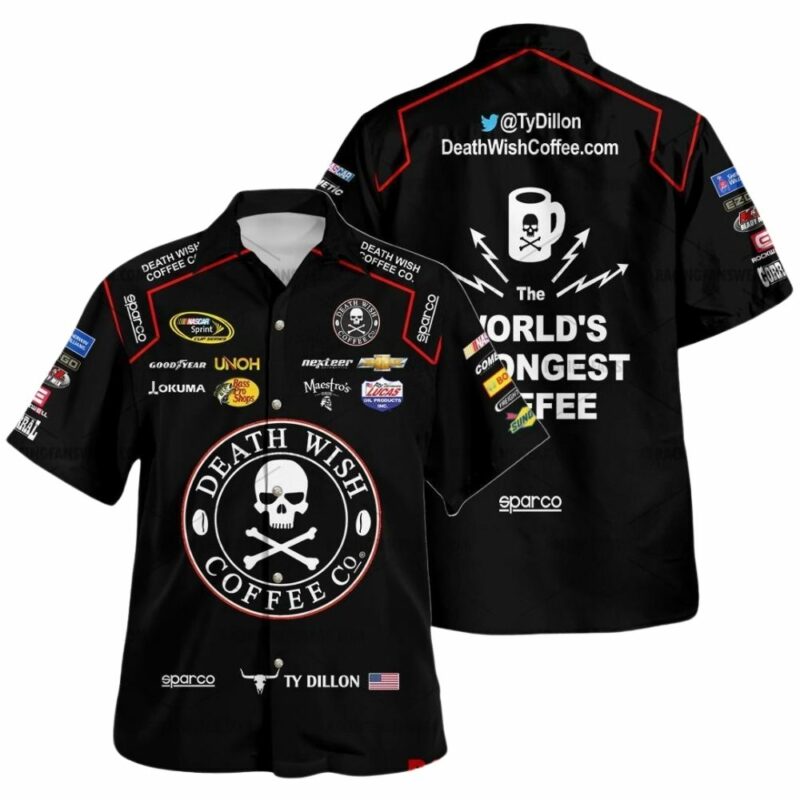 Ty Dillon Nascar Racing 2016 Death Wish Coffee Co Uniform Hawaiian Shirt 1