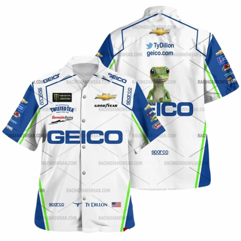 Ty Dillon Nascar Racing 2019 Geico Uniform Hawaiian Shirt 1