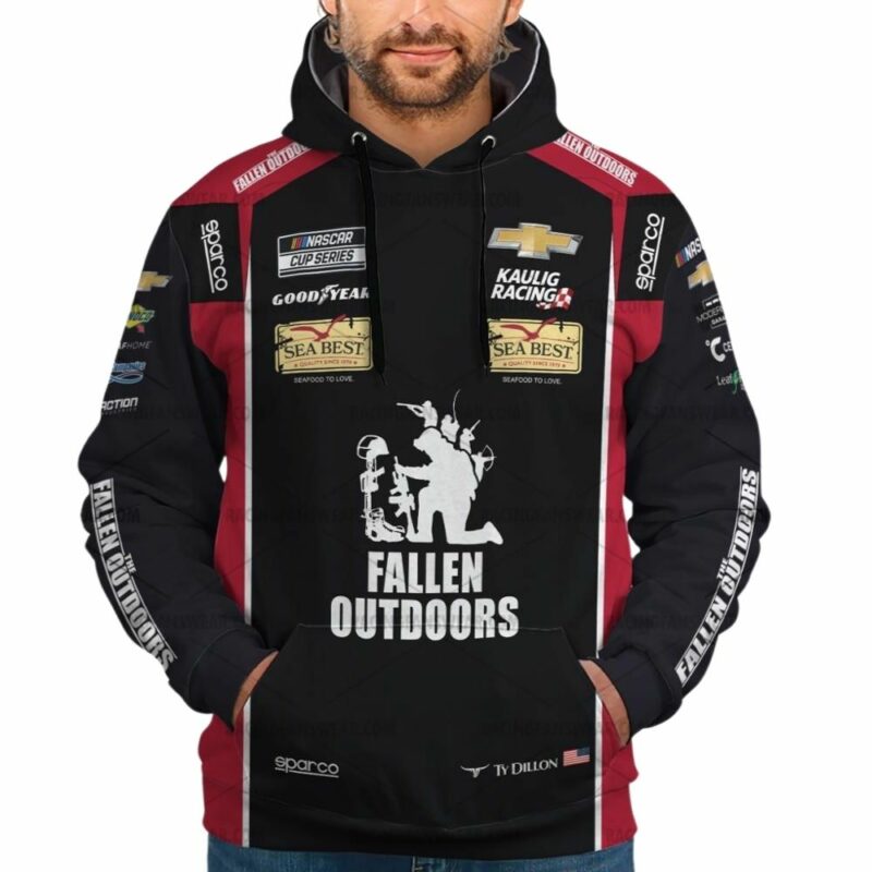 Ty Dillon Nascar Racing 2025 Fallen Outdoors Uniform 3D Hoodie 1
