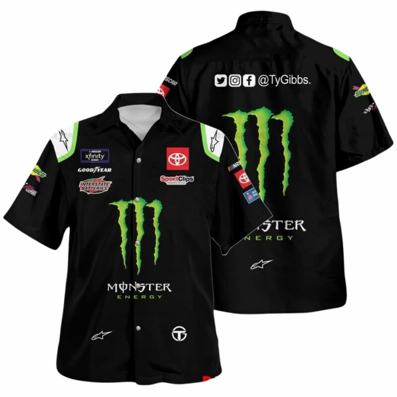 Ty Gibbs Nascar 2023 Racing Monster Energy Uniform Hawaiian Shirt 1