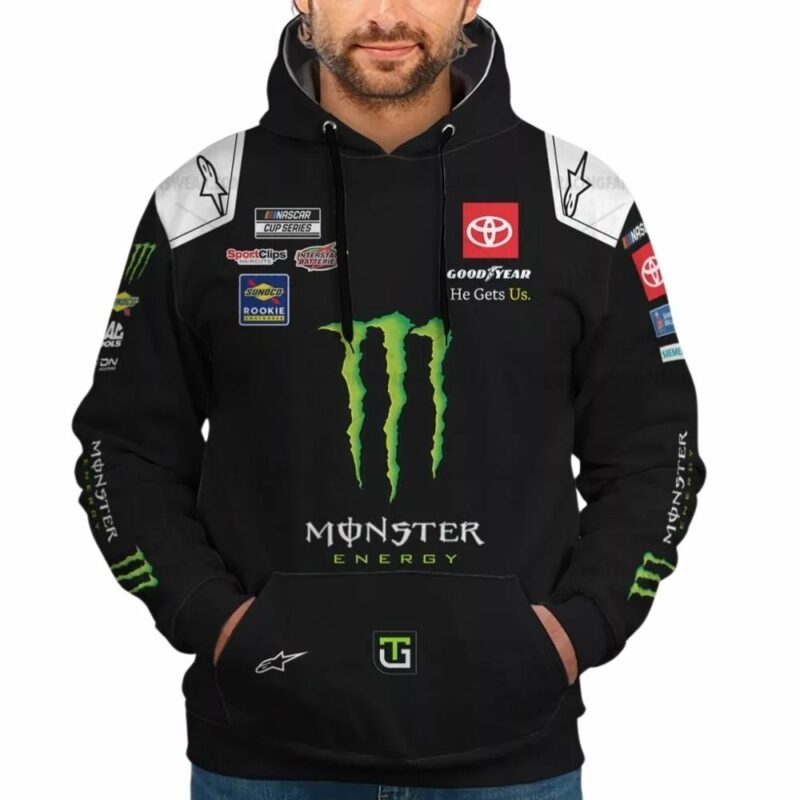 Ty Gibbs Nascar Cup Series Racing 2023 Monster Energy Uniform 3D Hoodie 1