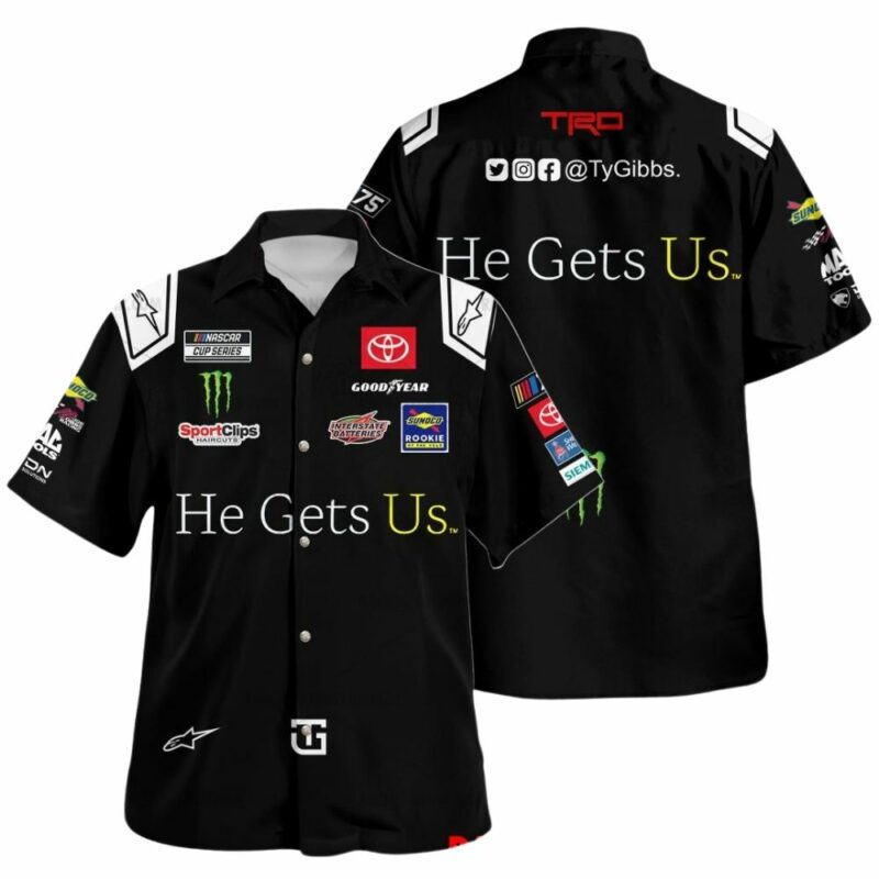 Ty Gibbs Nascar Racing 2023 He Gets Us Uniform Hawaiian Shirt 1