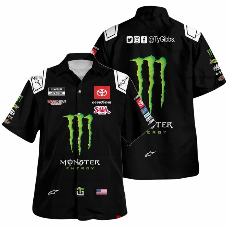Ty Gibbs Nascar Racing 2025 Monster Energy Uniform Hawaiian Shirt 1