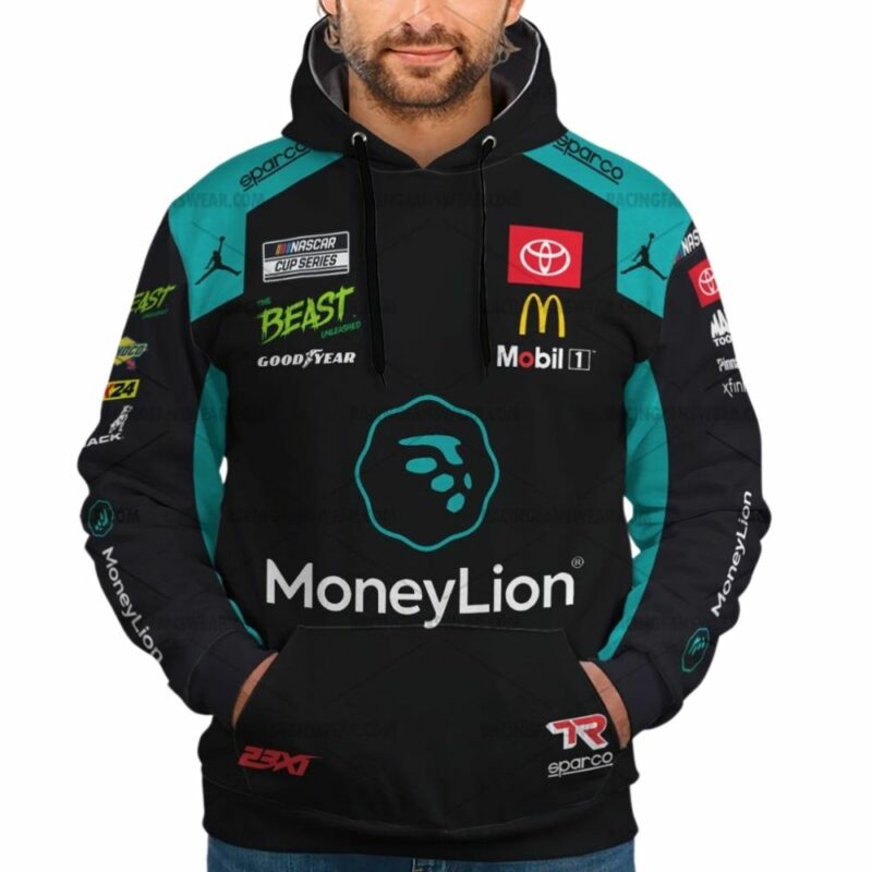Tyler Reddick Nascar Racing 2024 23Xi Racing Moneylion Uniform 3D Hoodie 1