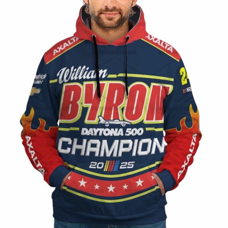 William Byron Daytona 500 Champion Nascar Racing 2025 Uniform 3D Hoodie 1
