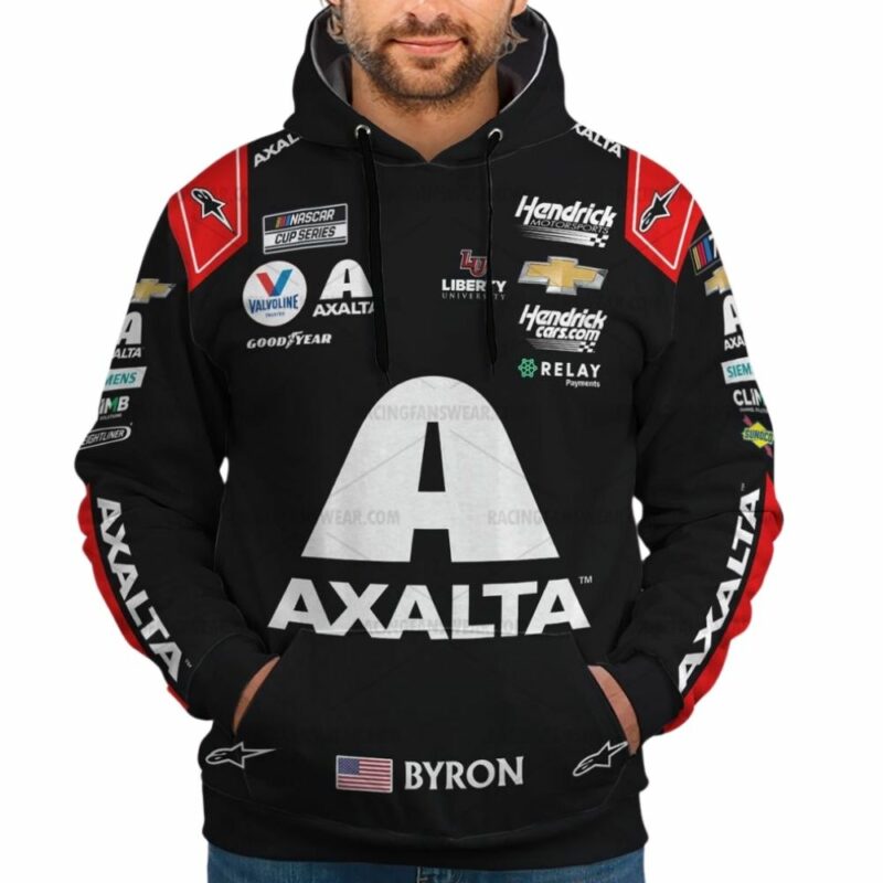 William Byron Hendrick Motorsport Axalta Nascar 2023 Racing Uniform 3D Hoodie 1