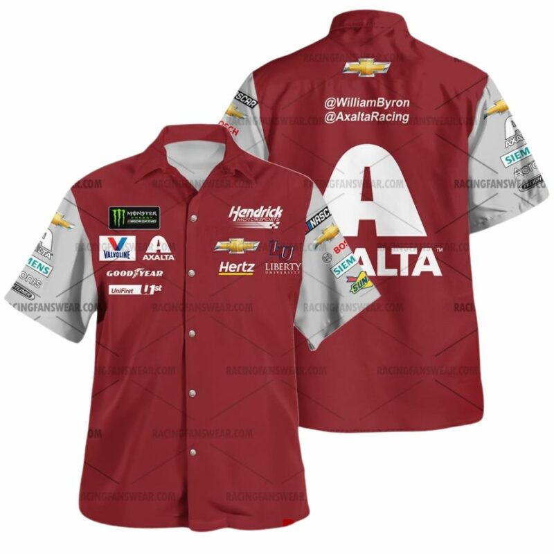 William Byron Hendrick Motorsport Vavoline Axalta Nascar Racing Uniform Hawaiian Shirt 1