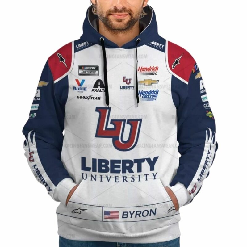 William Byron Nascar 2023 Liberty University Racing Uniform 3D Hoodie 1