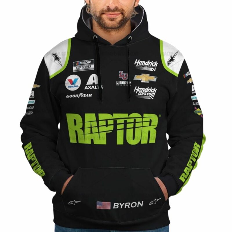 William Byron Nascar Racing 2022 Raptor Uniform 3D Hoodie 1
