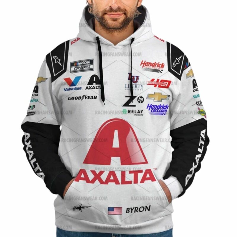 William Byron Nascar Racing 2024 Hendrick Motorsports Axalta Uniform 3D Hoodie 1