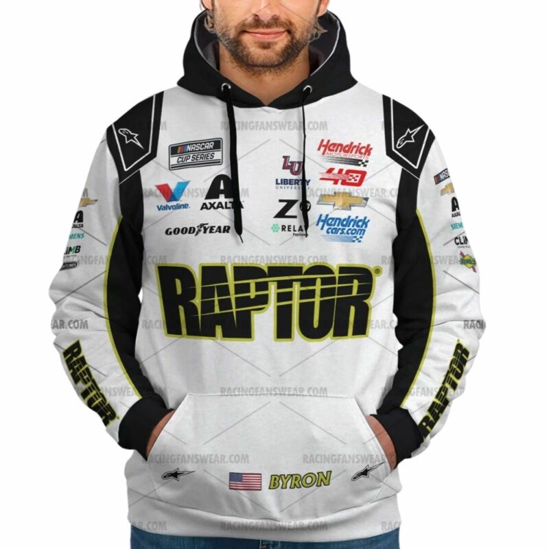 William Byron Nascar Racing 2024 Hendrick Motorsports Raptor Uniform 3D Hoodie 1