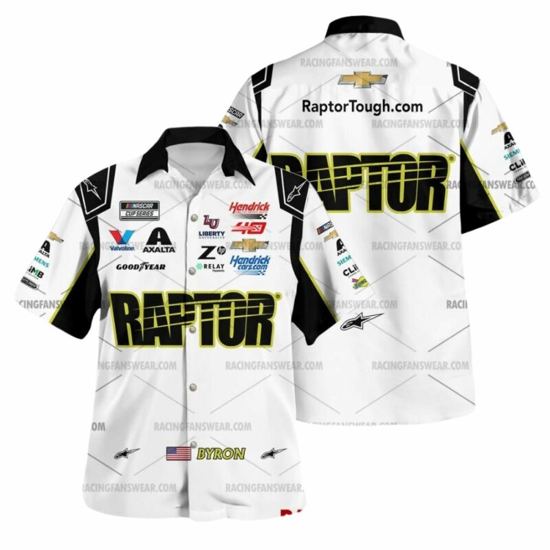 William Byron Nascar Racing 2024 Hendrick Motorsports Raptor Uniform Hawaiian Shirt 1