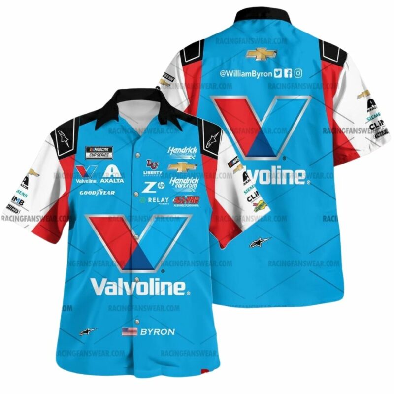 William Byron Nascar Racing 2025 Valvoline Uniform Hawaiian Shirt 1