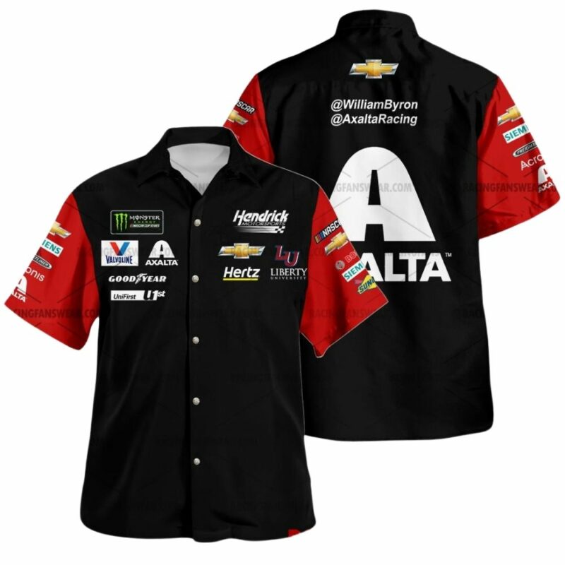William Byron Nascar Racing Axalta Valvoline Chevrolet Uniform Hawaiian Shirt 1