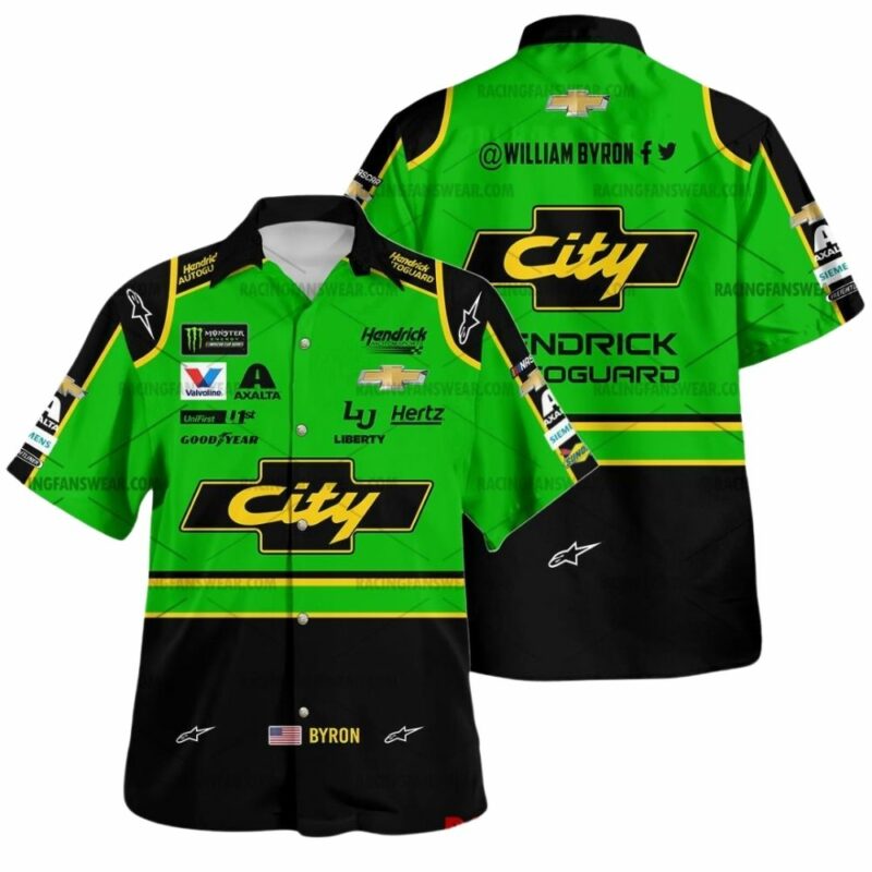 William Byron Nascar Racing Chevrolet City Hendrick Autoguard 2019 Uniform Hawaiian Shirt 1