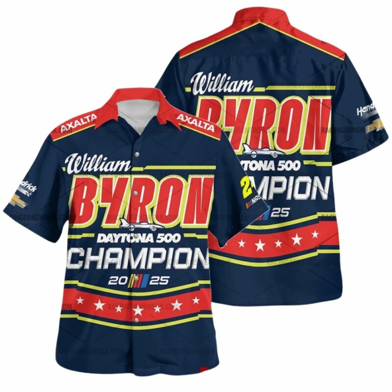 William Byron Nascar Racing Daytona 500 Champion 2025 Uniform Hawaiian Shirt 1