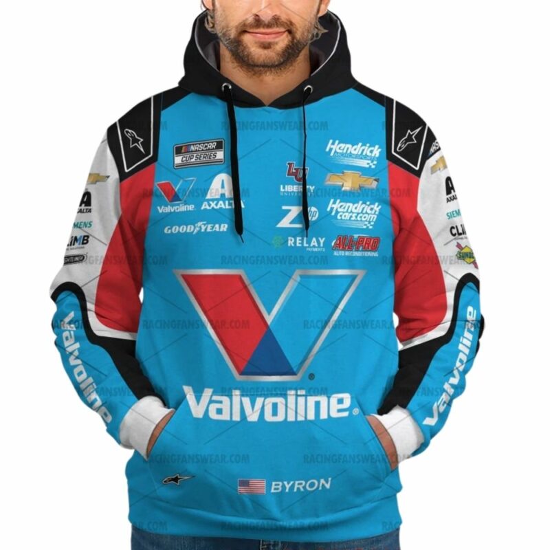 William Byron Nascar Racing Hendrick Motorsport Valvoline 2025 Uniform 3D Hoodie 1