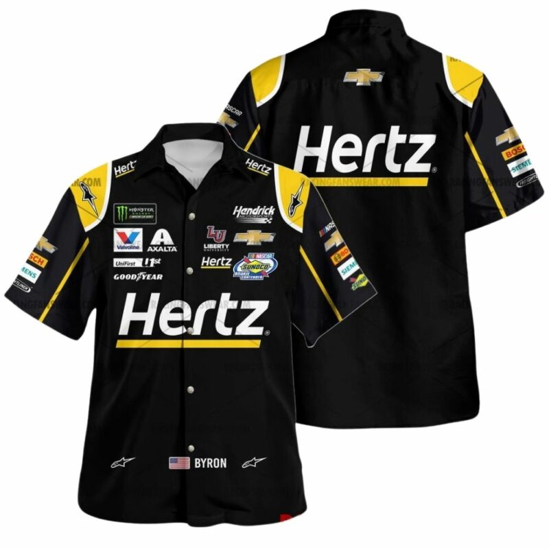 William Byron Nascar Racing Hertz 2018 Uniform Hawaiian Shirt 1