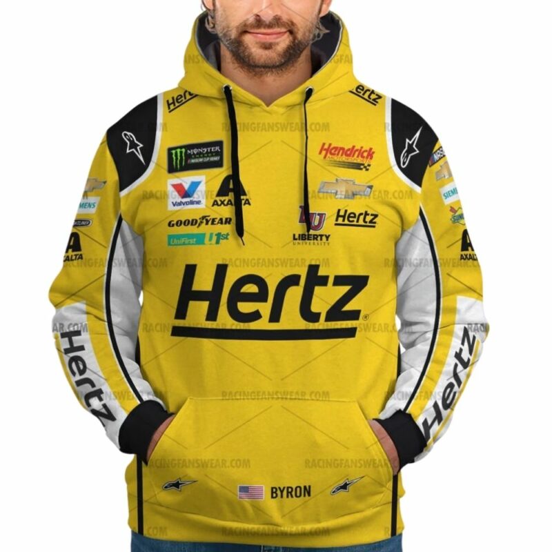 William Byron Nascar Racing Hertz 2019 Uniform 3D Hoodie 1