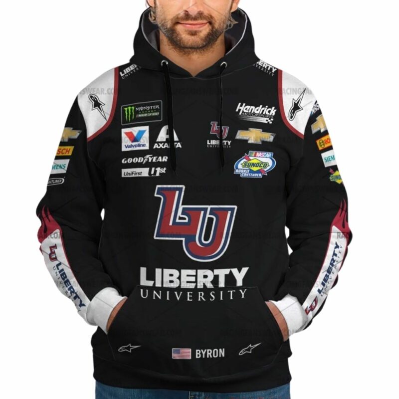 William Byron Nascar Racing Liberty University 2018 Uniform 3D Hoodie 1