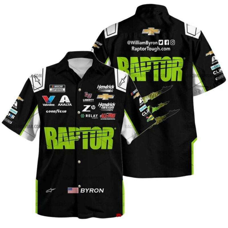 William Byron Nascar Racing Raptor 2025 Uniform Hawaiian Shirt 1