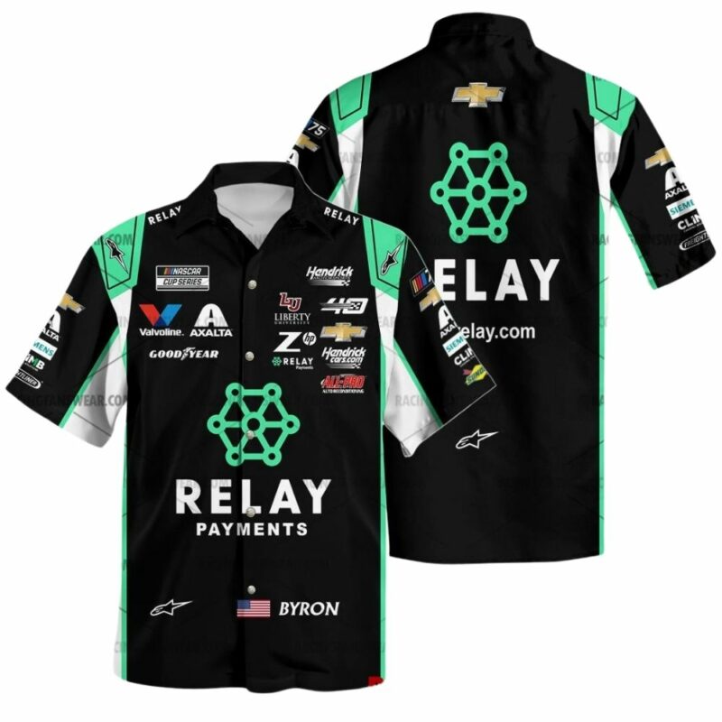 William Byron Nascar Racing Relay Payments 2024 Uniform Hawaiian Shirt 1