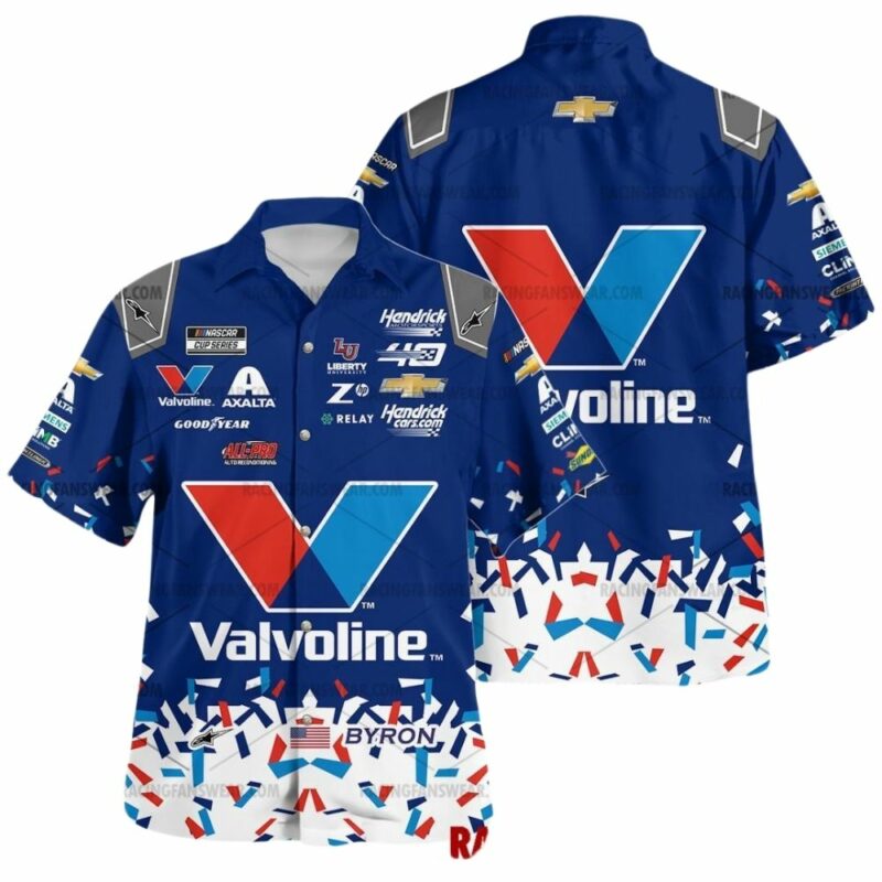 William Byron Nascar Racing Valvoline 2024 Uniform Hawaiian Shirt 1