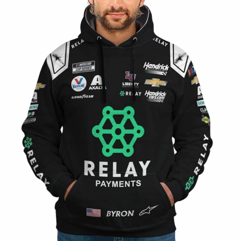 William Byron Relay Payments Nascar Racing Uniform 3D Hoodie 1