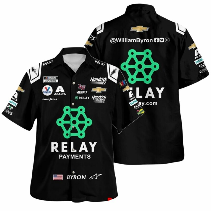 William Byron Relay Payments Nascar Racing Uniform Hawaiian Shirt 1