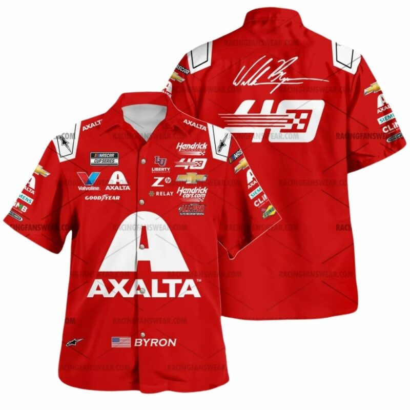 William Byron Signature Nascar Racing Axalta 2024 Uniform Hawaiian Shirt 1