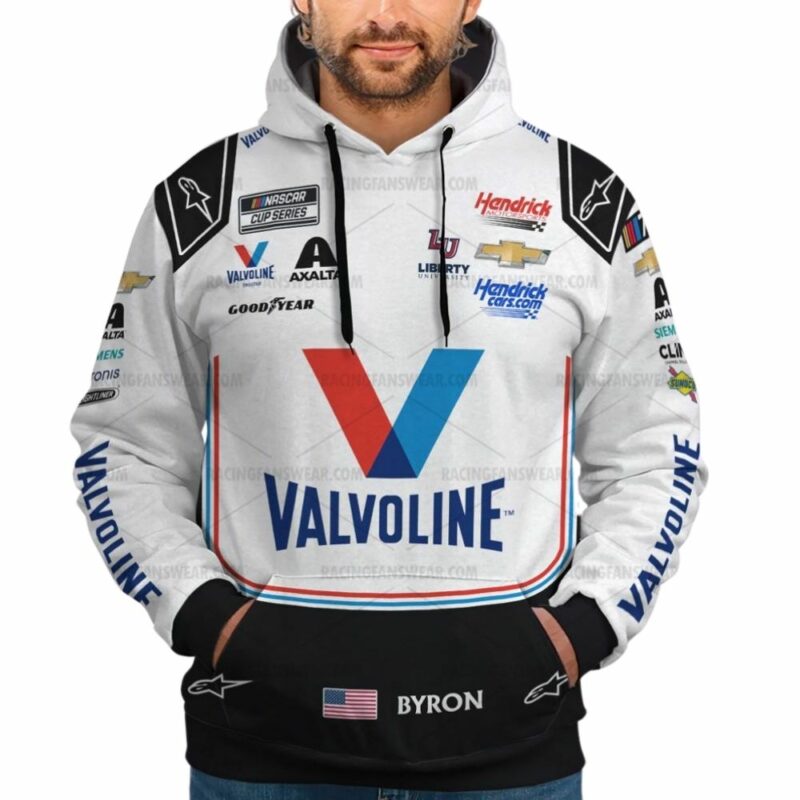 William Byron Valvoline Nascar 2023 Racing Uniform 3D Hoodie 1